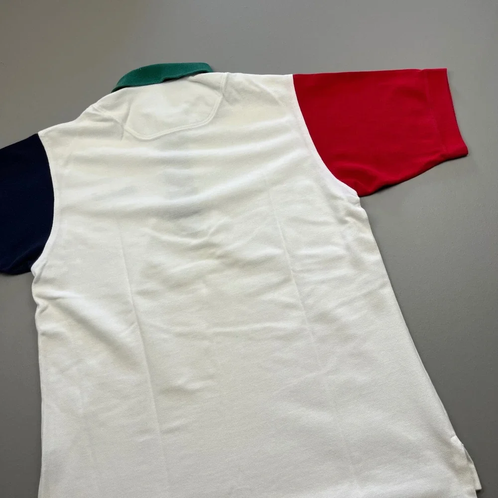 Outer Banks Polo Shirt Mens Medium White Colorblock Microsoft Vintage 90s USA